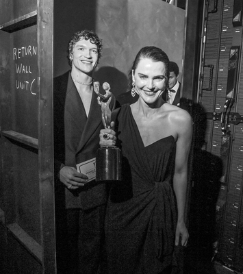 Keywords: connor;storrie;public;appearances;events;2026;sag;aftra;awards;shrine;auditorium;los;angeles;la;california;katheryn;Hahn;present;expo;hall;backstage