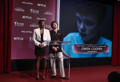 Click to view full size image
==============
Keywords: connor;storrie;public;appearnces;2026;actor;awards;sag;aftra;los;angeles;la;32nd;california;on;stage;show;presents Keywords: connor;storrie;public;appearnces;2026;actor;awards;sag;aftra;los;angeles;la;32nd;california;on;stage;show;presents