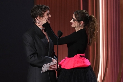 Keywords: connor;storrie;public;appearances;events;2026;sag;aftra;awards;shrine;auditorium;los;angeles;la;california;katheryn;Hahn;present;expo;hall