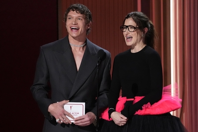 Keywords: connor;storrie;public;appearances;events;2026;sag;aftra;awards;shrine;auditorium;los;angeles;la;california;katheryn;Hahn;present;expo;hall