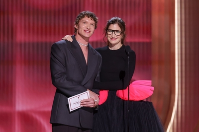 Keywords: connor;storrie;public;appearances;events;2026;sag;aftra;awards;shrine;auditorium;los;angeles;la;california;katheryn;Hahn;present;expo;hall