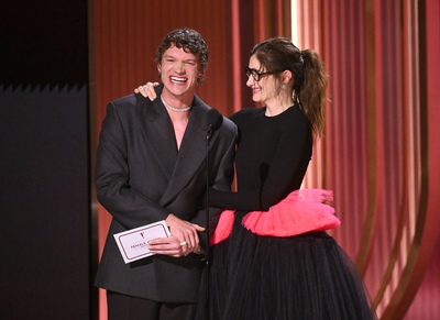 Keywords: connor;storrie;public;appearances;events;2026;sag;aftra;awards;shrine;auditorium;los;angeles;la;california;katheryn;Hahn;present;expo;hall