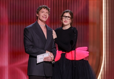 Keywords: connor;storrie;public;appearances;events;2026;sag;aftra;awards;shrine;auditorium;los;angeles;la;california;katheryn;Hahn;present;expo;hall