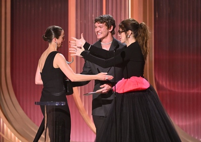 Keywords: connor;storrie;public;appearances;events;2026;sag;aftra;awards;shrine;auditorium;los;angeles;la;california;katheryn;Hahn;present;expo;hall